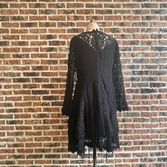 Double Ruffle Lace Dress in Black - Picture 10 of 15